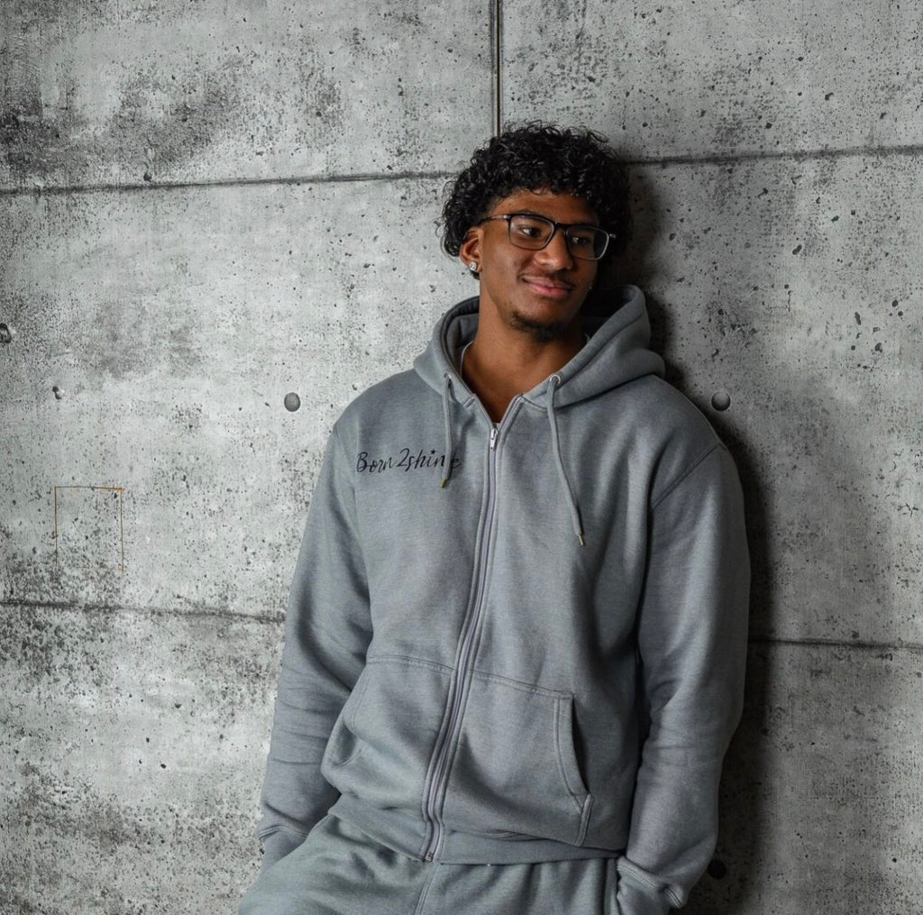 Born2hine Hoodie (Cool Grey)