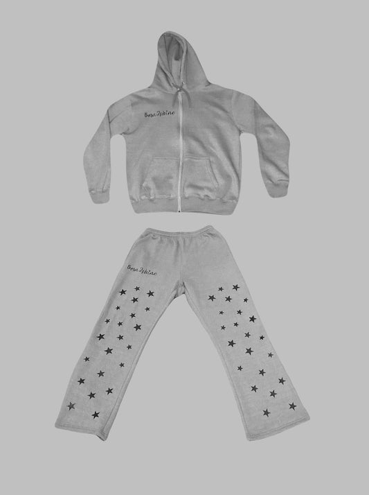 Born2shine Tracksuit W/stars (Cool Grey)