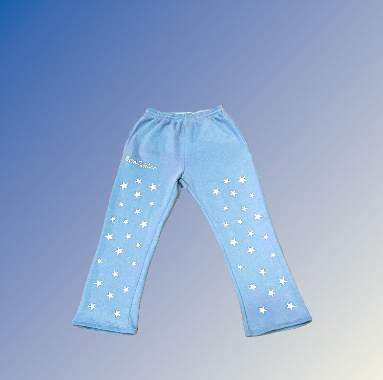 Flare Joggers W/stars (Baby Blue)