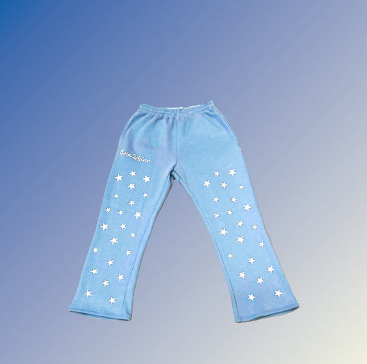 Flare Joggers W/stars (Baby Blue)