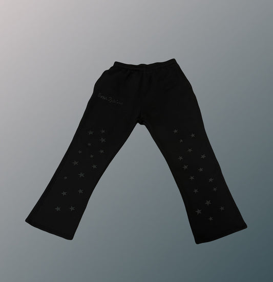 Flare Joggers W/stars (Black)